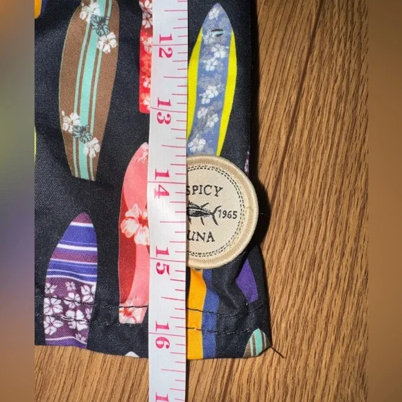 Spicy Tuna Surf Board Pattern Swim Trunks Size Large - Picture 6 of 9